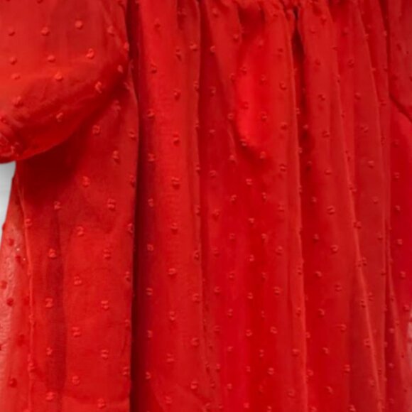 Wrapper Women’s Red Summer Chiffon Overlay Dress With Lining Size: M - Picture 8 of 8